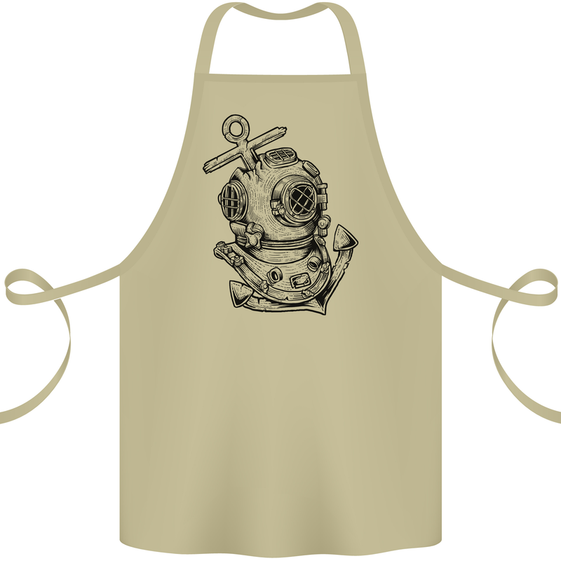 Scuba Diving Anchor Diver Sailing Sailor Cotton Apron 100% Organic Khaki