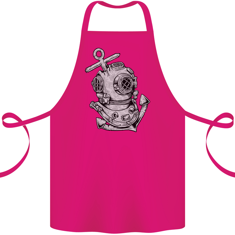 Scuba Diving Anchor Diver Sailing Sailor Cotton Apron 100% Organic Pink