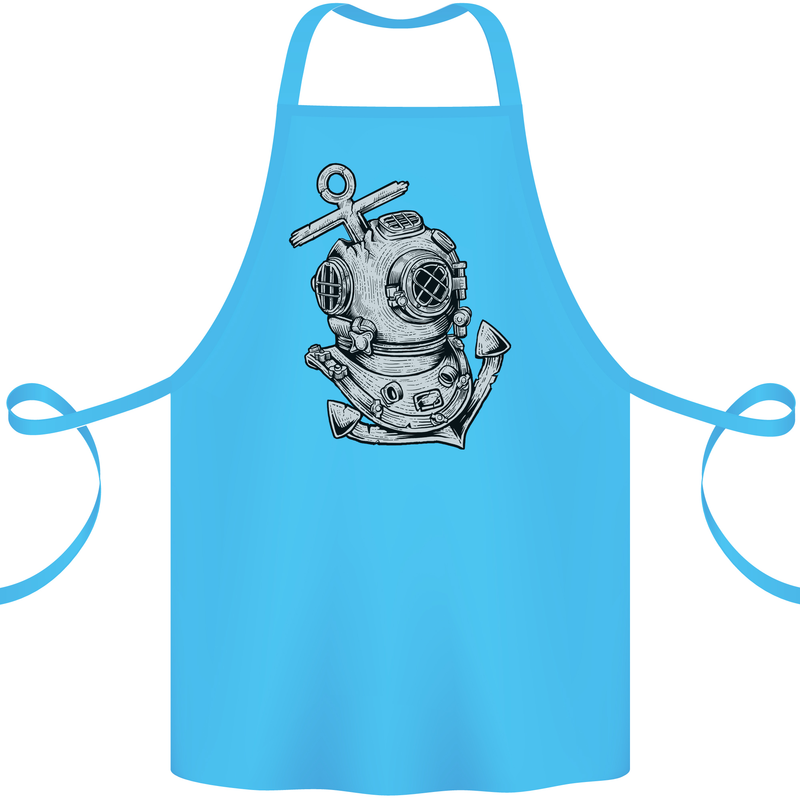 Scuba Diving Anchor Diver Sailing Sailor Cotton Apron 100% Organic Turquoise
