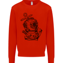 Scuba Diving Anchor Diver Sailing Sailor Kids Sweatshirt Jumper Bright Red