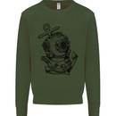Scuba Diving Anchor Diver Sailing Sailor Kids Sweatshirt Jumper Forest Green