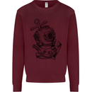 Scuba Diving Anchor Diver Sailing Sailor Kids Sweatshirt Jumper Maroon
