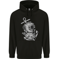 Scuba Diving Anchor Diver Sailing Sailor Mens 80% Cotton Hoodie Black