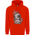 Scuba Diving Anchor Diver Sailing Sailor Mens 80% Cotton Hoodie Bright Red