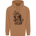 Scuba Diving Anchor Diver Sailing Sailor Mens 80% Cotton Hoodie Caramel Latte