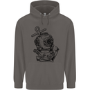 Scuba Diving Anchor Diver Sailing Sailor Mens 80% Cotton Hoodie Charcoal