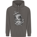 Scuba Diving Anchor Diver Sailing Sailor Mens 80% Cotton Hoodie Charcoal