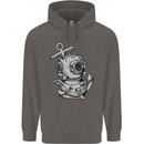 Scuba Diving Anchor Diver Sailing Sailor Mens 80% Cotton Hoodie Charcoal