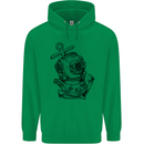 Scuba Diving Anchor Diver Sailing Sailor Mens 80% Cotton Hoodie Irish Green