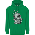 Scuba Diving Anchor Diver Sailing Sailor Mens 80% Cotton Hoodie Irish Green