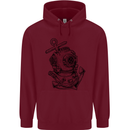 Scuba Diving Anchor Diver Sailing Sailor Mens 80% Cotton Hoodie Maroon