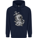 Scuba Diving Anchor Diver Sailing Sailor Mens 80% Cotton Hoodie Navy Blue