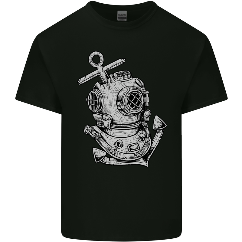 Scuba Diving Anchor Diver Sailing Sailor Mens Cotton T-Shirt Tee Top Black