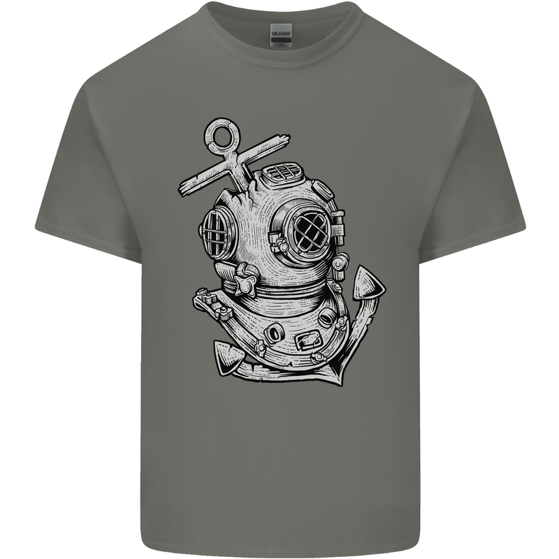 Scuba Diving Anchor Diver Sailing Sailor Mens Cotton T-Shirt Tee Top Charcoal