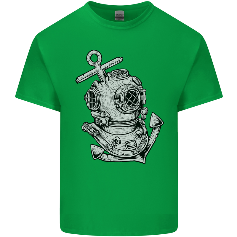 Scuba Diving Anchor Diver Sailing Sailor Mens Cotton T-Shirt Tee Top Irish Green