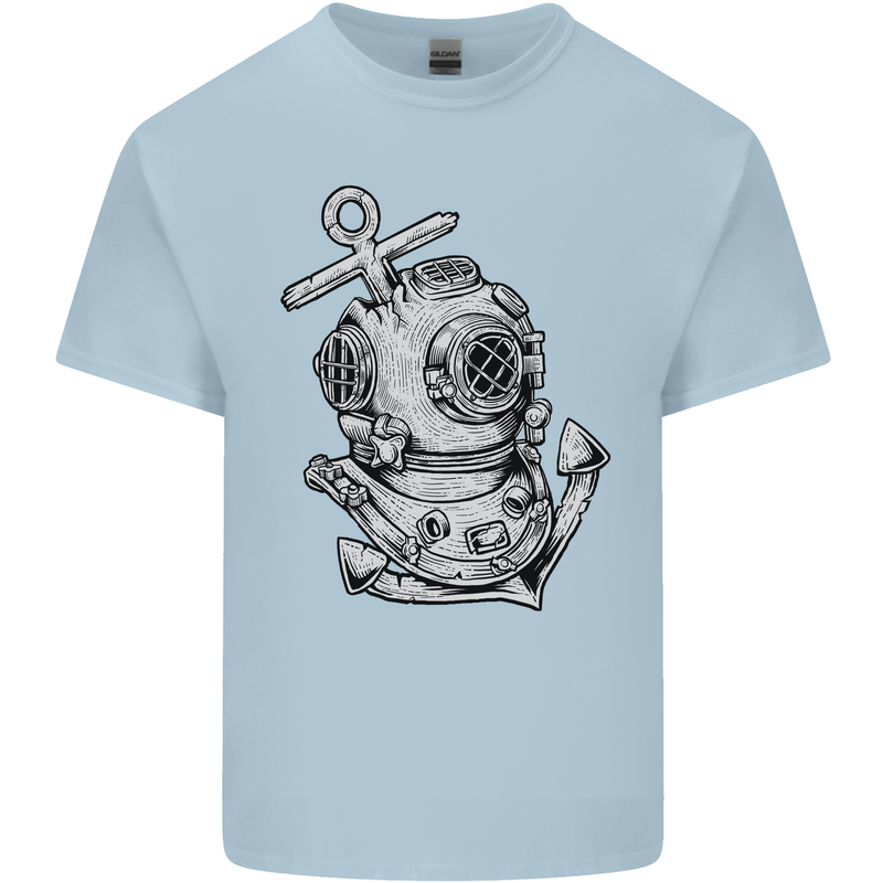 Scuba Diving Anchor Diver Sailing Sailor Mens Cotton T-Shirt Tee Top Light Blue