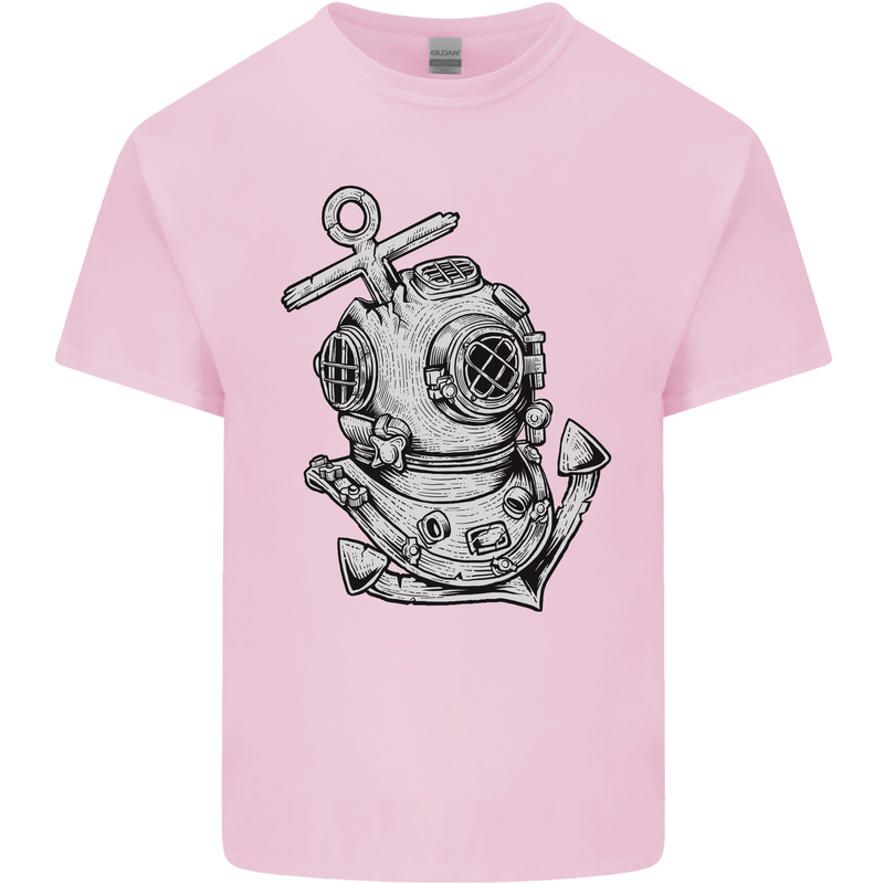 Scuba Diving Anchor Diver Sailing Sailor Mens Cotton T-Shirt Tee Top Light Pink