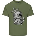 Scuba Diving Anchor Diver Sailing Sailor Mens Cotton T-Shirt Tee Top Military Green