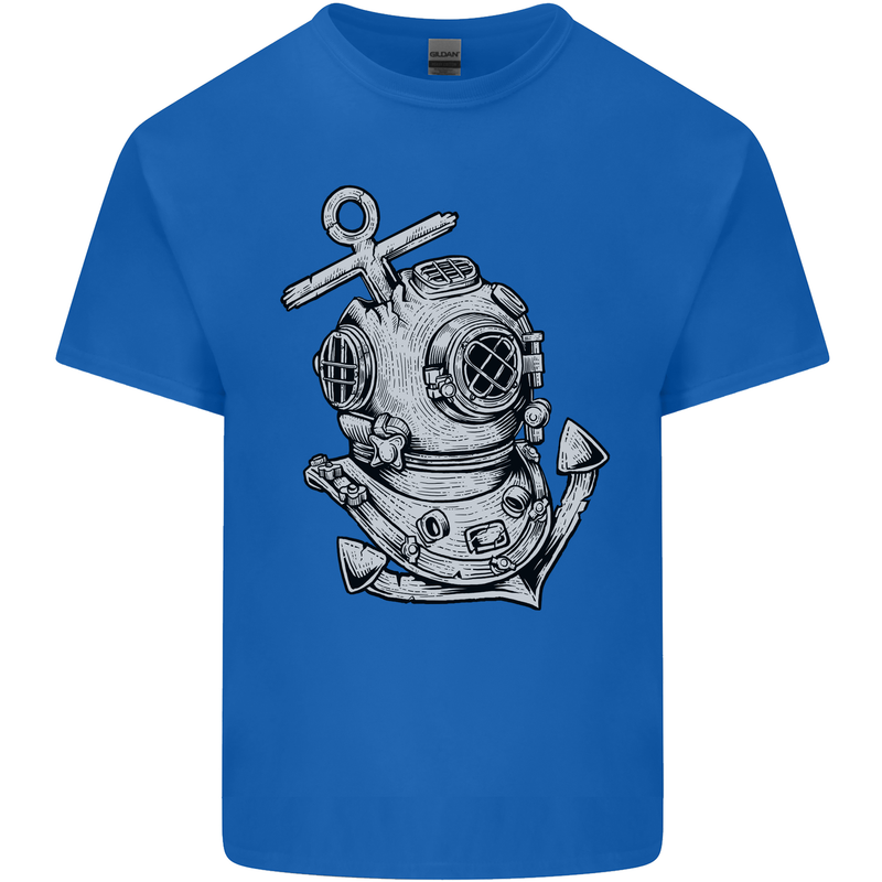 Scuba Diving Anchor Diver Sailing Sailor Mens Cotton T-Shirt Tee Top Royal Blue