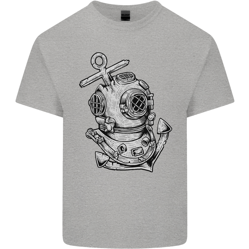 Scuba Diving Anchor Diver Sailing Sailor Mens Cotton T-Shirt Tee Top Sports Grey