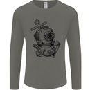 Scuba Diving Anchor Diver Sailing Sailor Mens Long Sleeve T-Shirt Charcoal