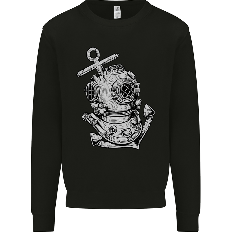 Scuba Diving Anchor Diver Sailing Sailor Mens Sweatshirt Jumper Black