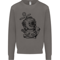 Scuba Diving Anchor Diver Sailing Sailor Mens Sweatshirt Jumper Charcoal