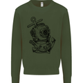 Scuba Diving Anchor Diver Sailing Sailor Mens Sweatshirt Jumper Forest Green