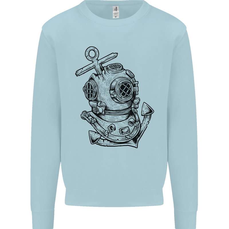 Scuba Diving Anchor Diver Sailing Sailor Mens Sweatshirt Jumper Light Blue