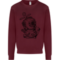 Scuba Diving Anchor Diver Sailing Sailor Mens Sweatshirt Jumper Maroon