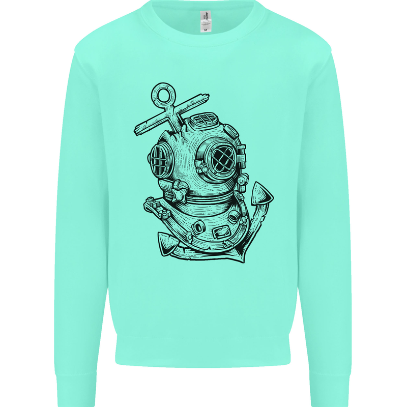 Scuba Diving Anchor Diver Sailing Sailor Mens Sweatshirt Jumper Peppermint