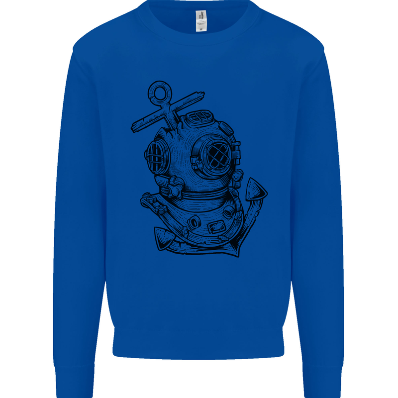 Scuba Diving Anchor Diver Sailing Sailor Mens Sweatshirt Jumper Royal Blue