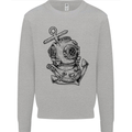 Scuba Diving Anchor Diver Sailing Sailor Mens Sweatshirt Jumper Sports Grey