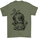 Scuba Diving Anchor Diver Sailing Sailor Mens T-Shirt 100% Cotton Military Green