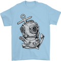 Scuba Diving Anchor Diver Sailing Sailor Mens T-Shirt Cotton Gildan Light Blue