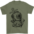 Scuba Diving Anchor Diver Sailing Sailor Mens T-Shirt Cotton Gildan Military Green