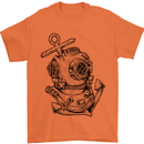 Scuba Diving Anchor Diver Sailing Sailor Mens T-Shirt Cotton Gildan Orange
