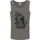 Scuba Diving Anchor Diver Sailing Sailor Mens Vest Tank Top Charcoal