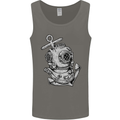 Scuba Diving Anchor Diver Sailing Sailor Mens Vest Tank Top Charcoal