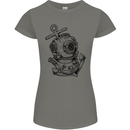 Scuba Diving Anchor Diver Sailing Sailor Womens Petite Cut T-Shirt Charcoal