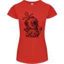 Scuba Diving Anchor Diver Sailing Sailor Womens Petite Cut T-Shirt Red