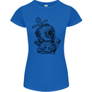 Scuba Diving Anchor Diver Sailing Sailor Womens Petite Cut T-Shirt Royal Blue