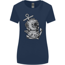 Scuba Diving Anchor Diver Sailing Sailor Womens Wider Cut T-Shirt Navy Blue