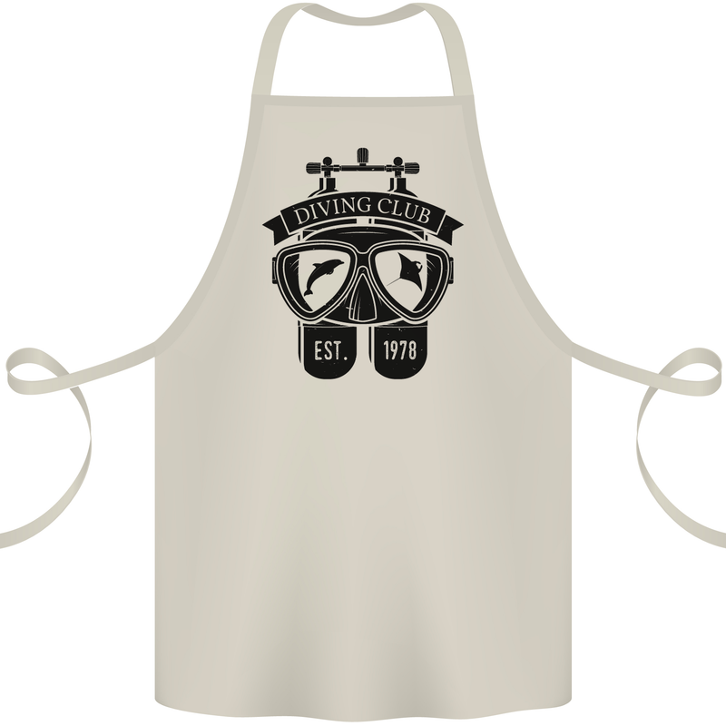 Scuba Diving Club Diver Deep Sea Wreck Cotton Apron 100% Organic Natural