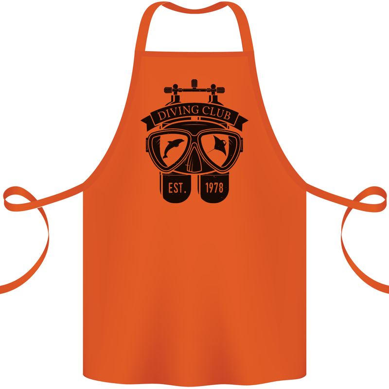 Scuba Diving Club Diver Deep Sea Wreck Cotton Apron 100% Organic Orange