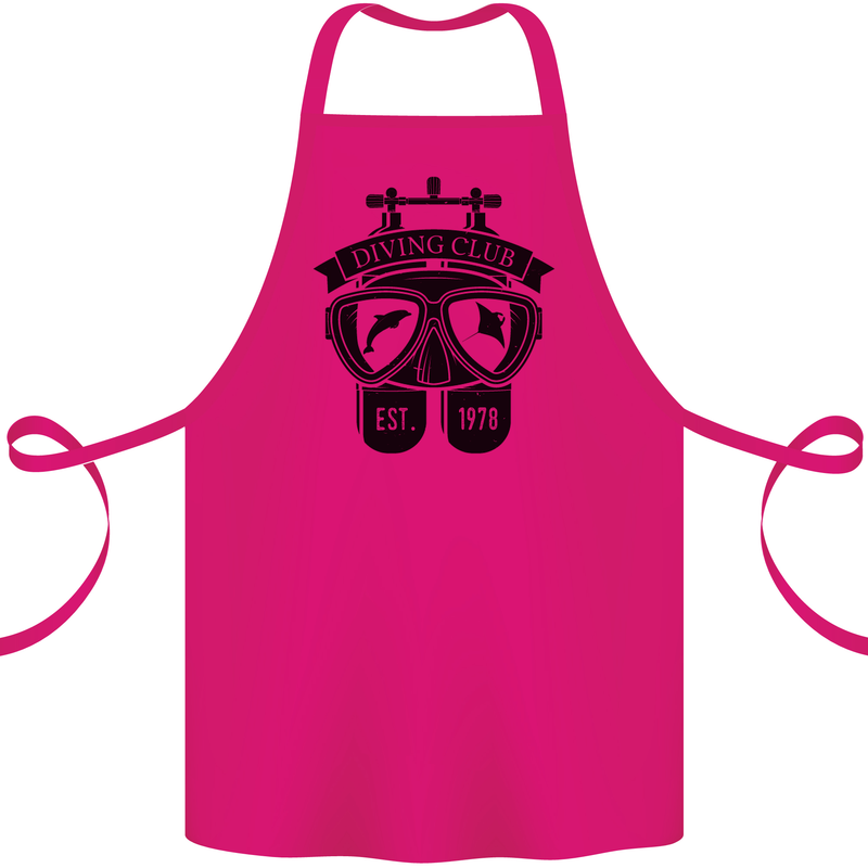 Scuba Diving Club Diver Deep Sea Wreck Cotton Apron 100% Organic Pink