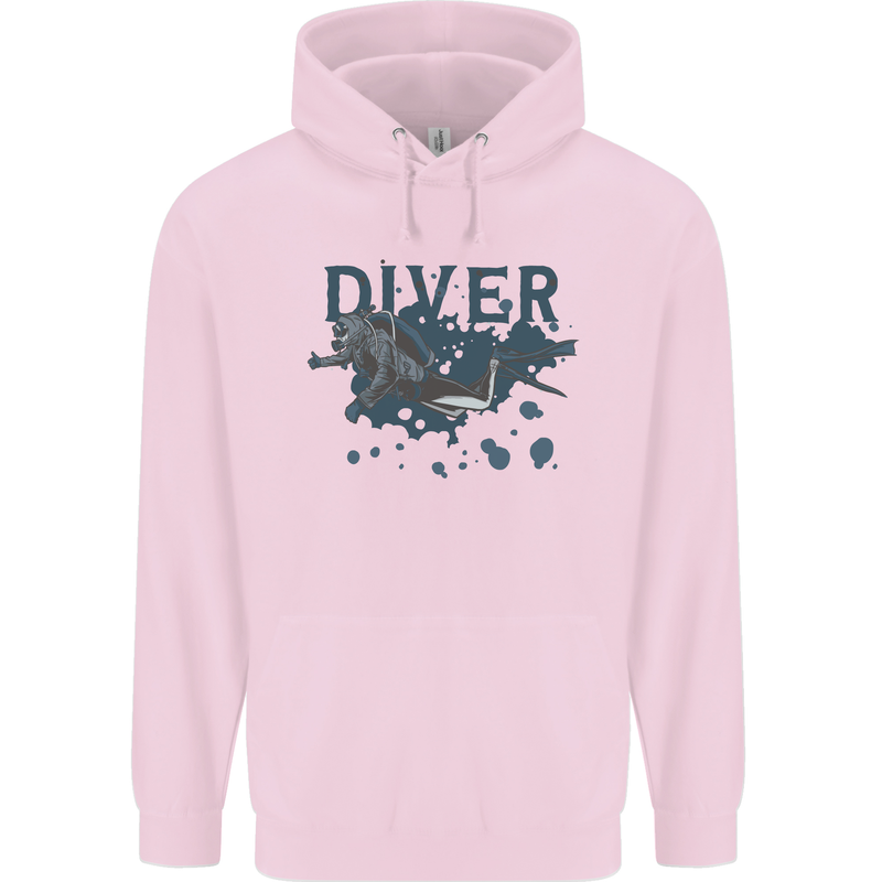 Scuba Diving Diver Childrens Kids Hoodie Light Pink