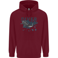 Scuba Diving Diver Childrens Kids Hoodie Maroon
