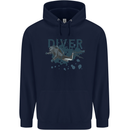 Scuba Diving Diver Childrens Kids Hoodie Navy Blue