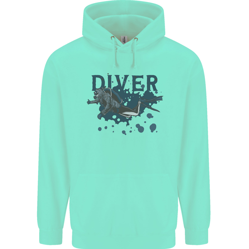 Scuba Diving Diver Childrens Kids Hoodie Peppermint